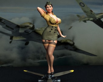 WW2 Pinup Pilot by Exclusive3DPrints NSFW | Mature | Unpainted Resin Miniature for DnD RPG Tabletop