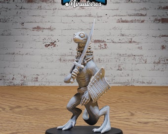 Fire Newt  | Savage Attack | Unpainted Resin Miniature for DnD RPG Tabletop