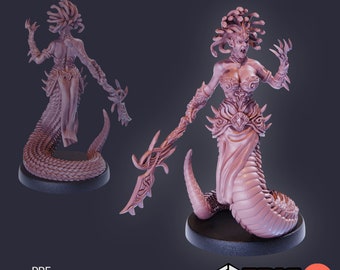 Gorgon Sisters  - Cannibal Jungle | Unpainted Resin Miniature for DnD RPG Tabletop