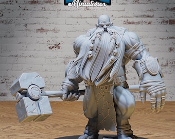 Hill Giant Smasher  | Savage Attack | Unpainted Resin Miniature for DnD RPG Tabletop