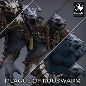 Heavy Rats by Rescale Miniatures | Plague of Rouswarm| D&D | Dungeons Dragons | Pathfinder | Wargaming | TTRPG | RPG