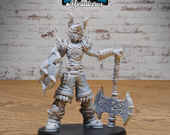 Young Barbarian  | Savage Attack | Unpainted Resin Miniature for DnD RPG Tabletop