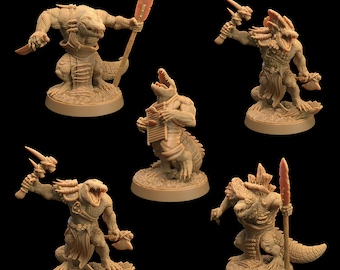 Gatorfolk by Dragon Trappers Lodge - Myconids | Unpainted Resin Miniature for DnD RPG Tabletop