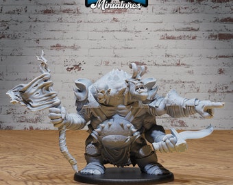 Ettin Mutant General  | Savage Attack | Unpainted Resin Miniature for DnD RPG Tabletop