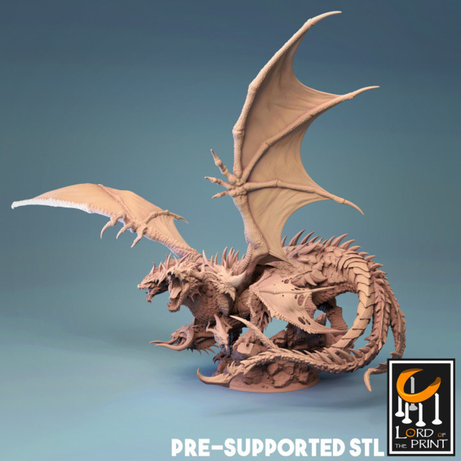 Tiamat Miniature by Lord of the Print D&amp;D pathfinder | Etsy