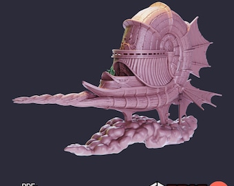 Nautiloid Airship | Unpainted Resin Miniature for DnD RPG Tabletop
