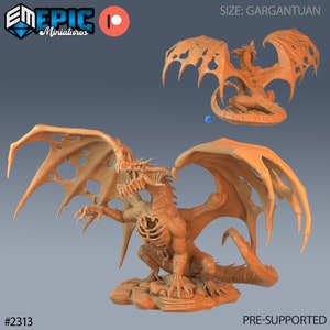 Ancient Blue Zombie Dragon by Epic Miniatures - Tombs of Demise