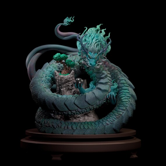 Zhulong Dragon by Calamity Figures | Unpainted Resin Miniature for