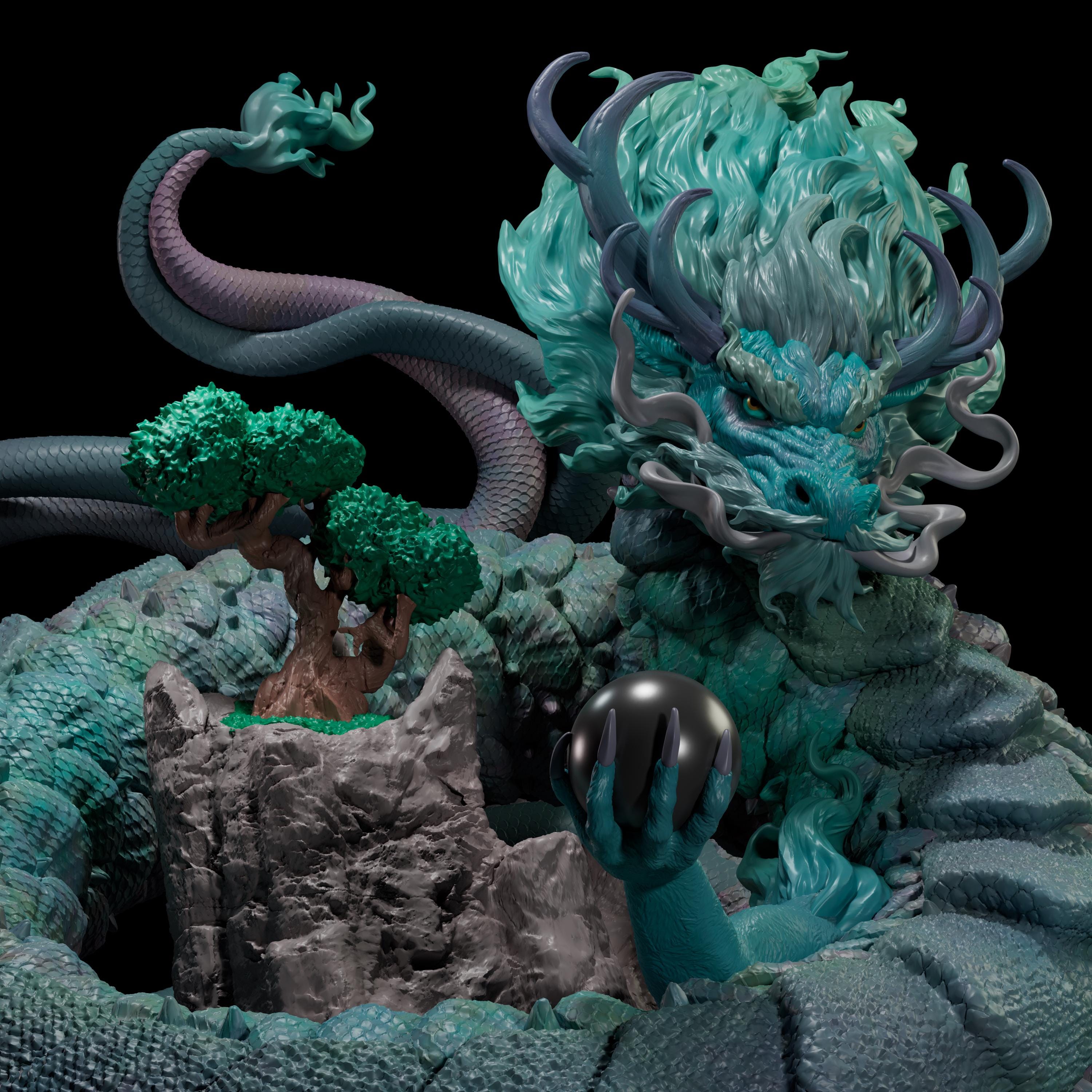 Zhulong Dragon by Calamity Figures | Unpainted Resin Miniature for