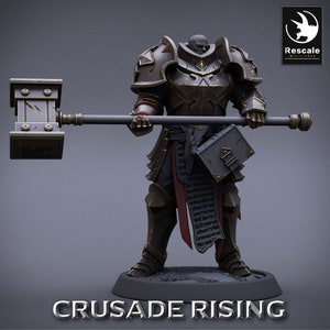 Templar Infantry Hammer/Flail by Rescale Miniatures | Crusade Rising| D&D | Dungeons Dragons | Pathfinder | Wargaming | TTRPG | RPG