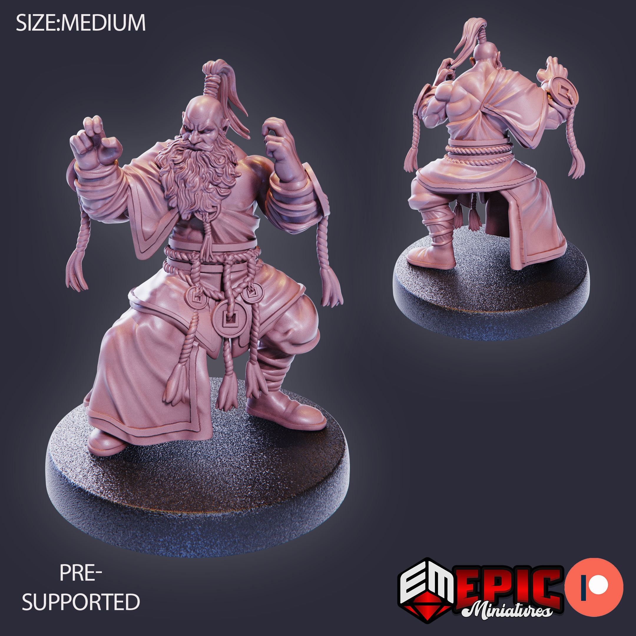 Half-dwarf Monk - Dwarven Mines | Unpainted Resin Miniature for