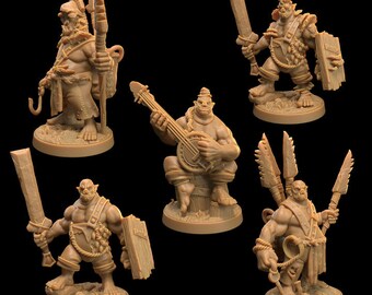Swamp Orcs by Dragon Trappers Lodge - Myconids | Unpainted Resin Miniature for DnD RPG Tabletop