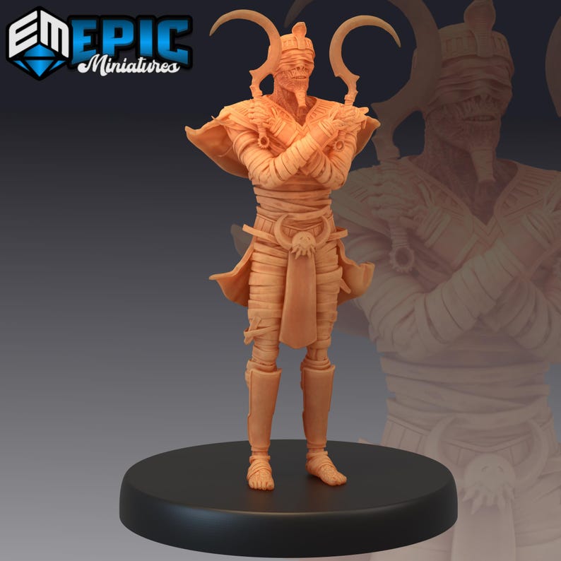 Black Pharaoh / Mummy / Gug | Ruins of Madness | Unpainted Resin Miniature for DnD RPG Tabletop 4