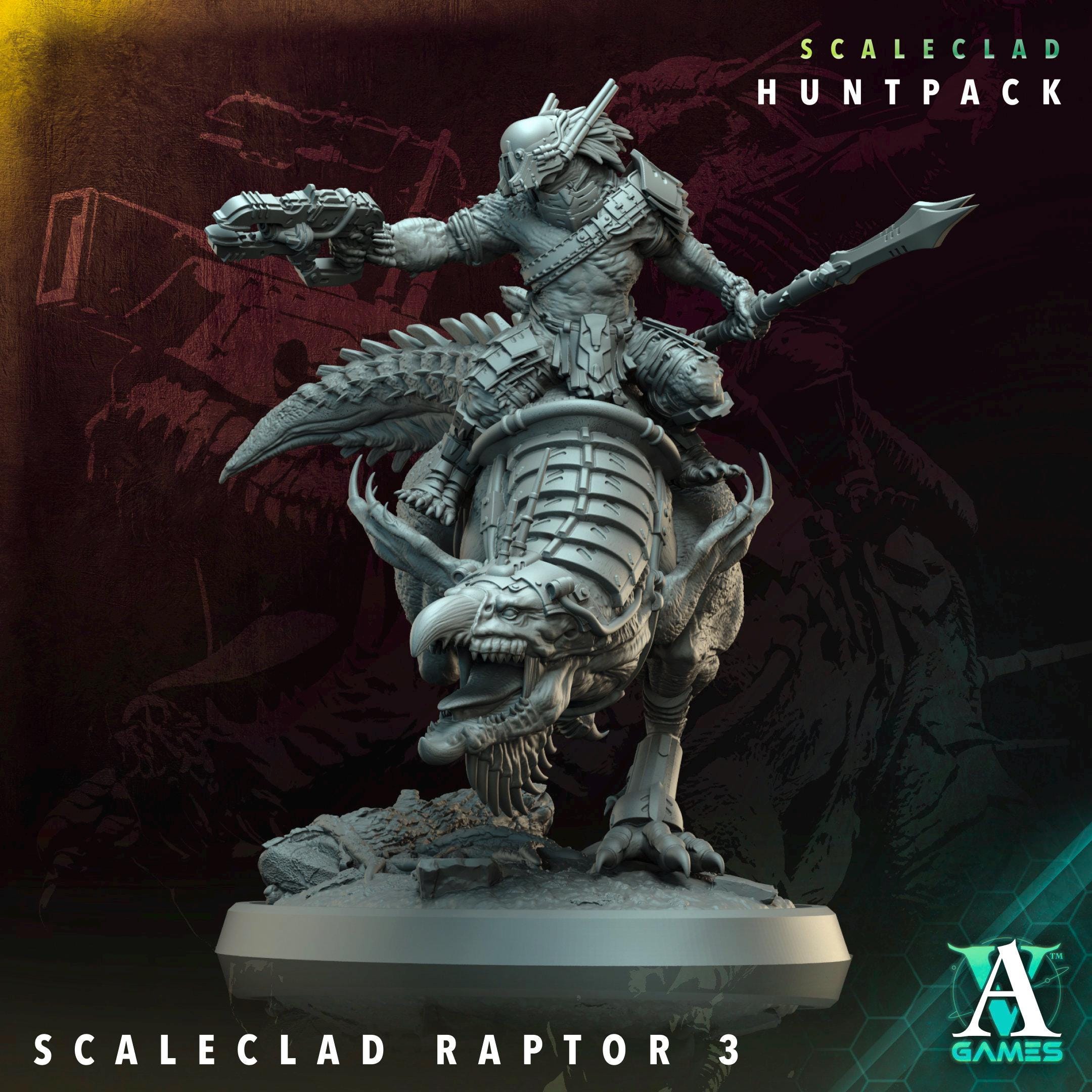 Scaleclad Raptor | Scaleclad Huntpack | Unpainted Resin Miniature for ...