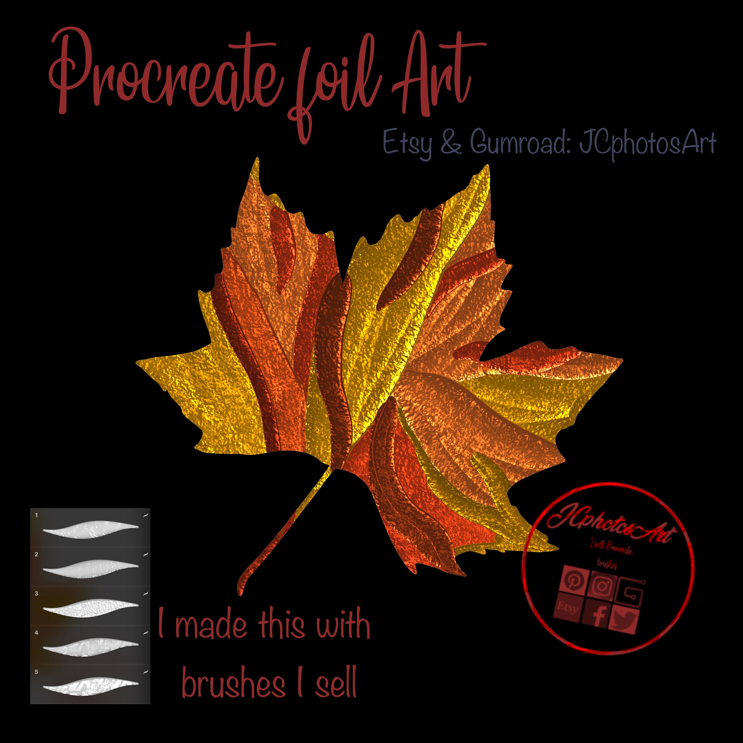 Foil Liquid Brushes Procreate Brushes Gold Foil Just Foil Etsy UK