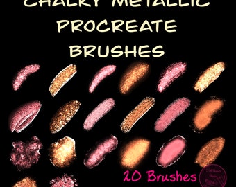 Chalky Glitter metallic Procreate brushes new style glow crunchy texture