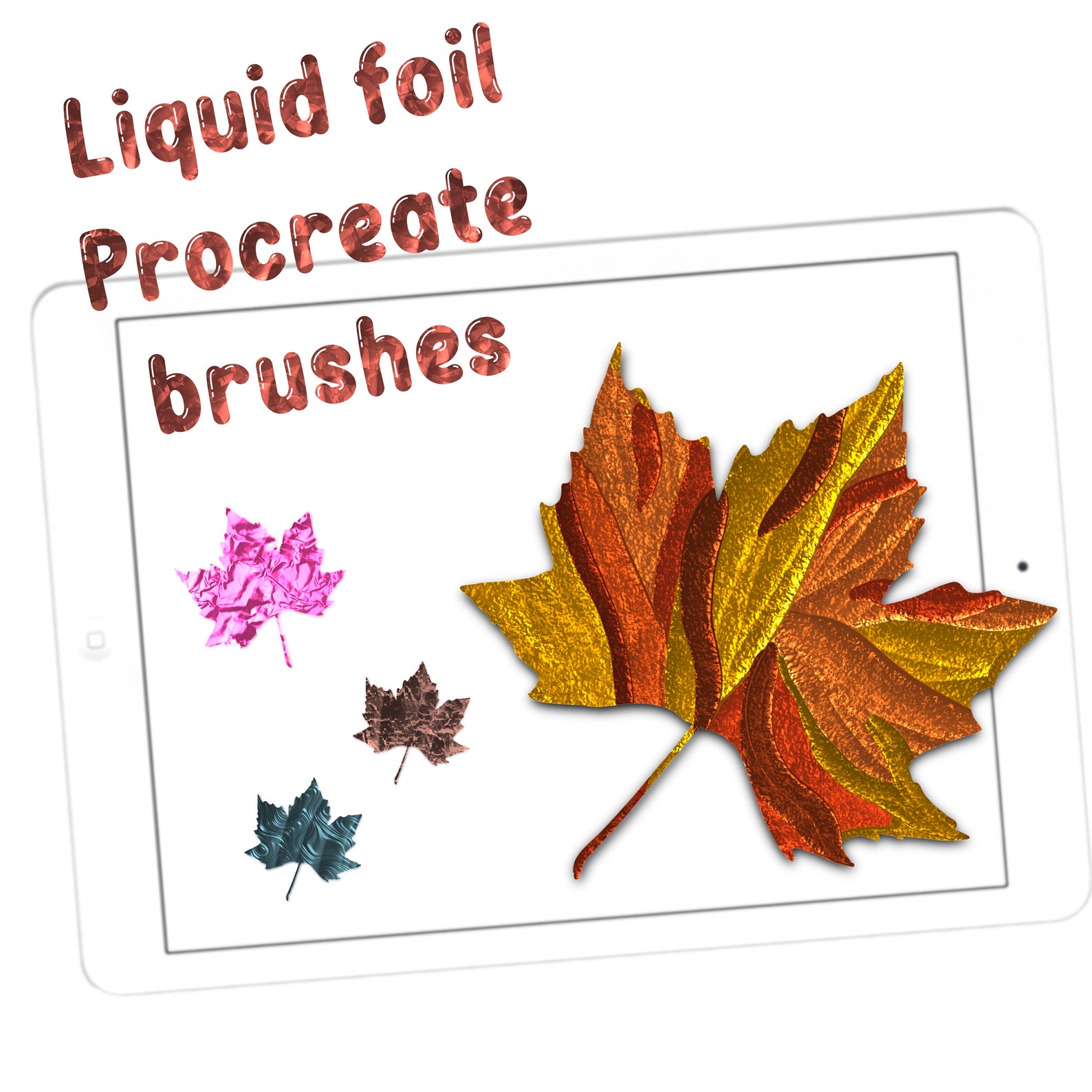 Foil Liquid Brushes Procreate Brushes Gold Foil Just Foil Etsy UK