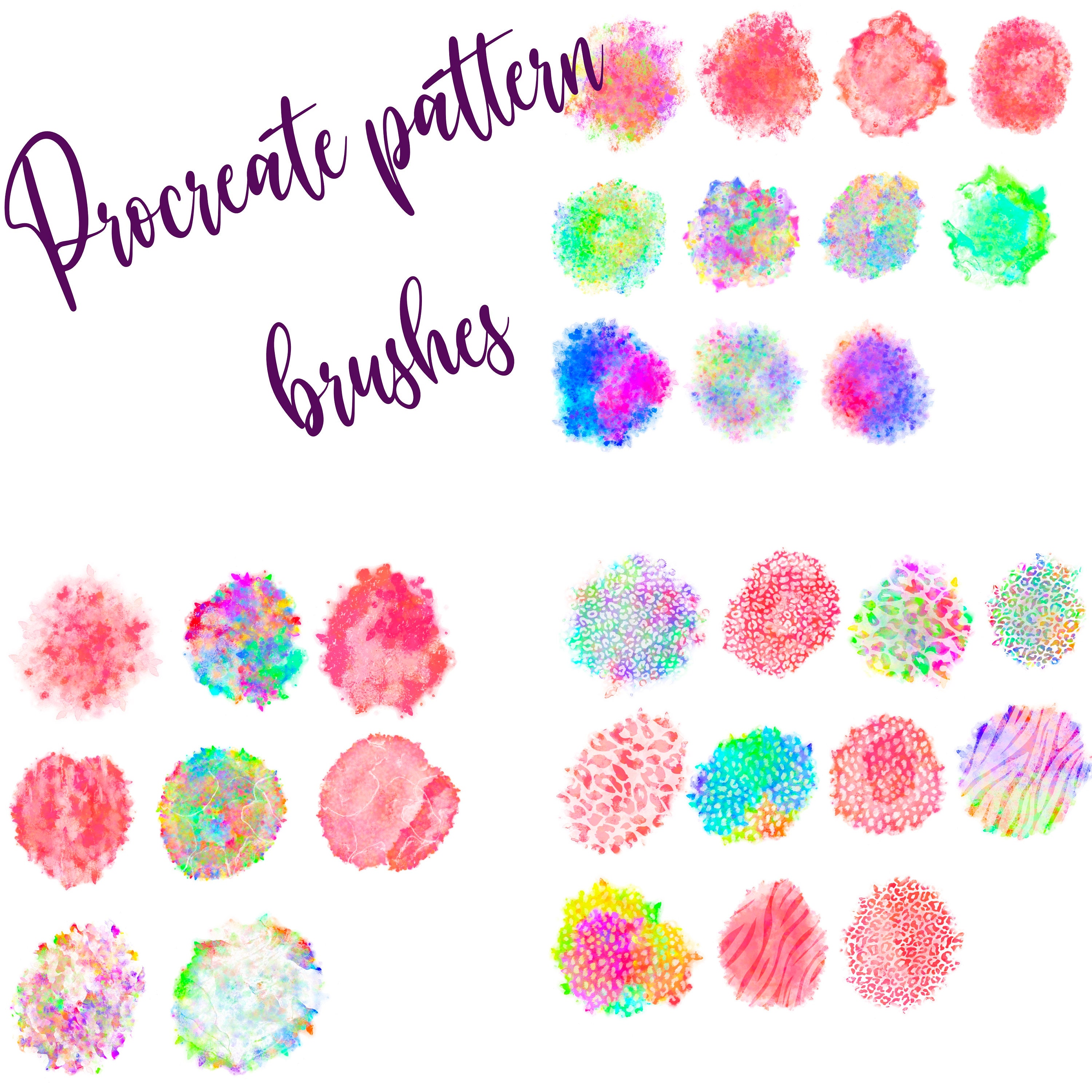Procreate Pattern Brushes Backgrounds, Animal Print, Splat, Multicolour ...