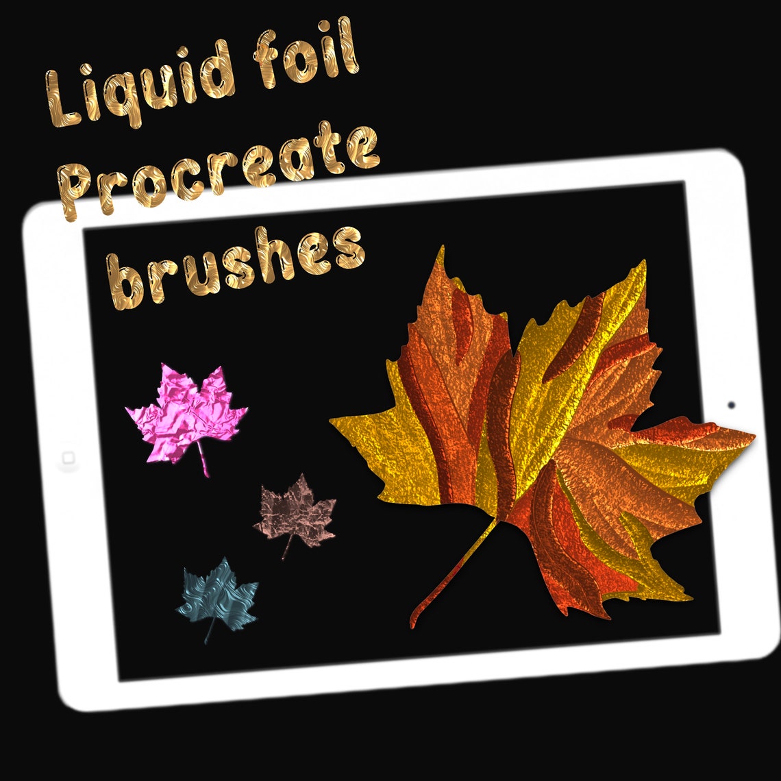 Foil Liquid Brushes Procreate Brushes Gold Foil Just Foil Etsy UK