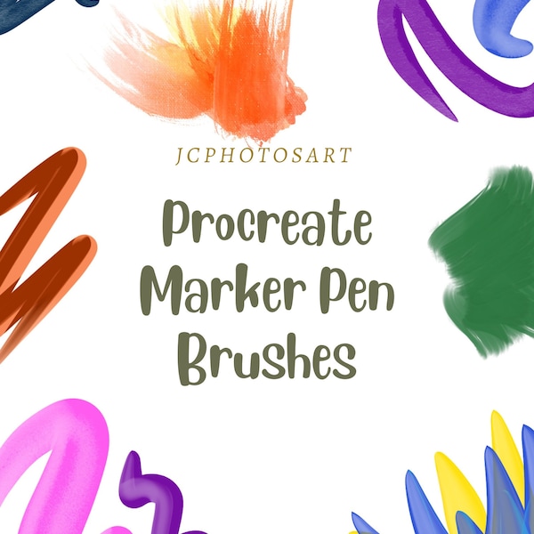 Procreate marker pens brushes 3d thick thin fine liner flat