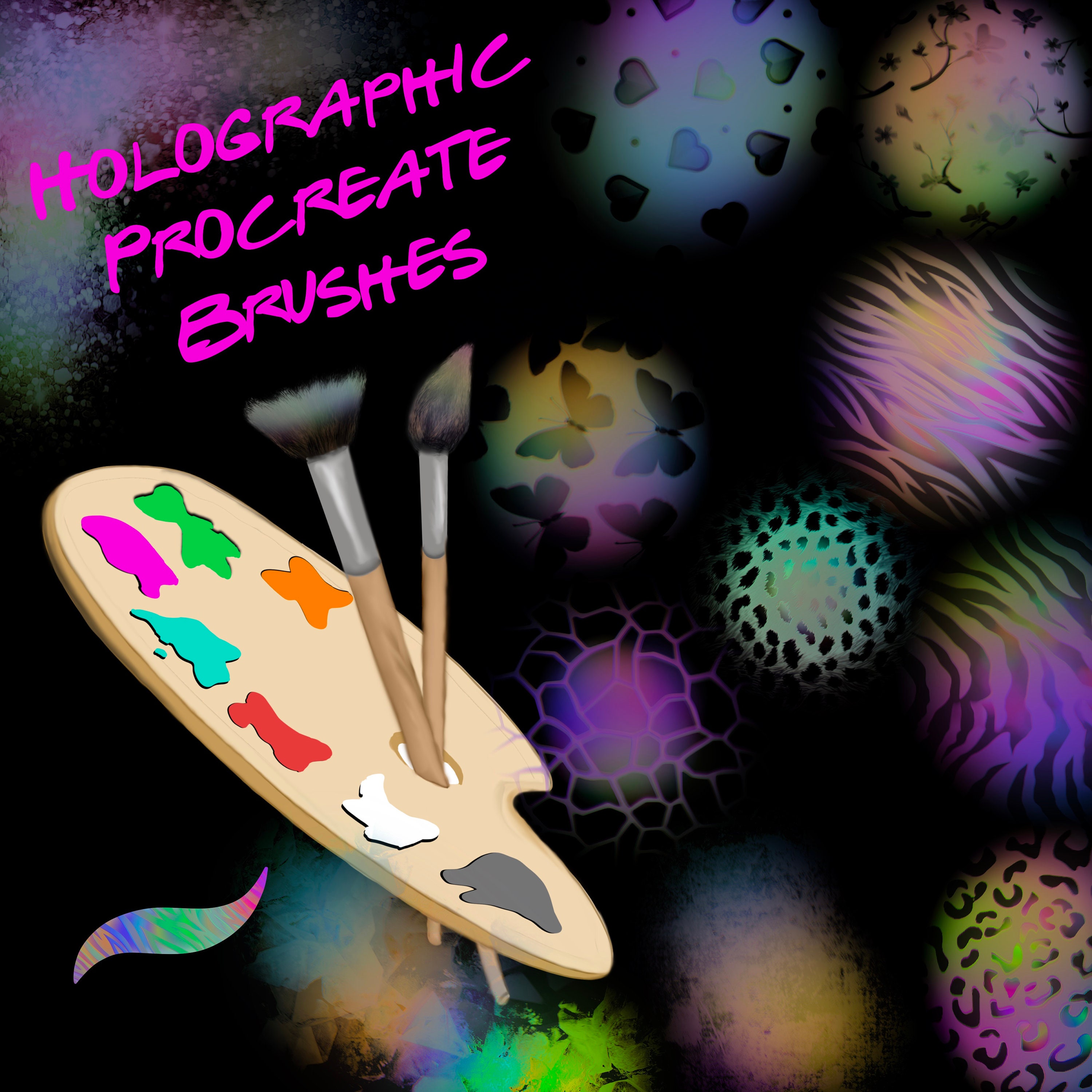 Procreate Computer Backgrounds Holographic Procreate Brushes Wallpaper Create Your Own Holographic ...