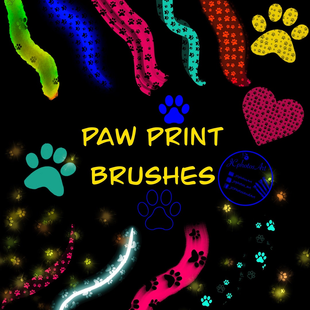 Paw Print Brush Set new Version Animal Paw Stamps Procreate Etsy