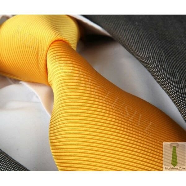 Men's Designer Burnt Yellow Silk Tie