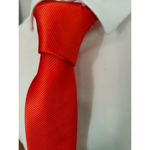 Men&#39;s Designer Orange Skinny Silk Tie