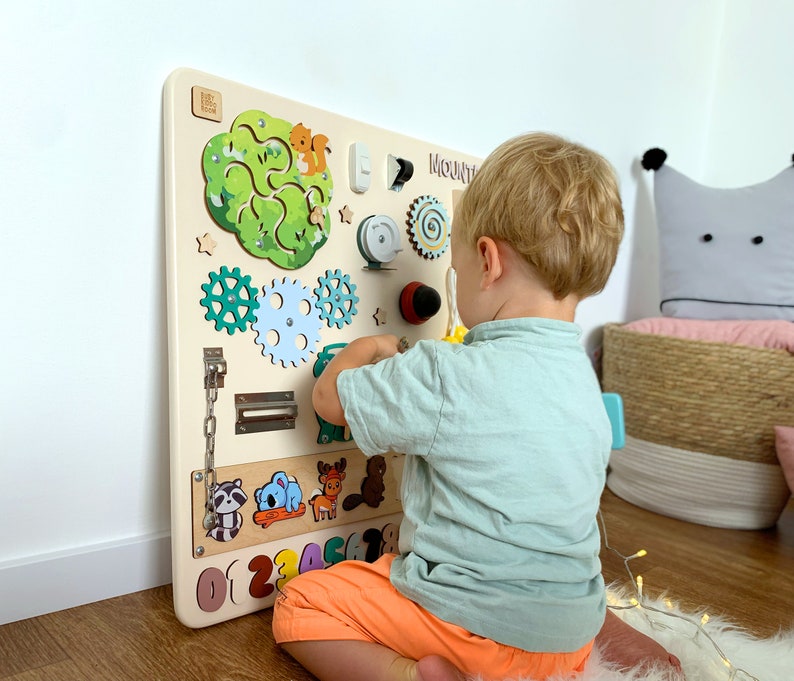Busy Board Activity Toys 1 Year Old Activity Center Toddler Etsy