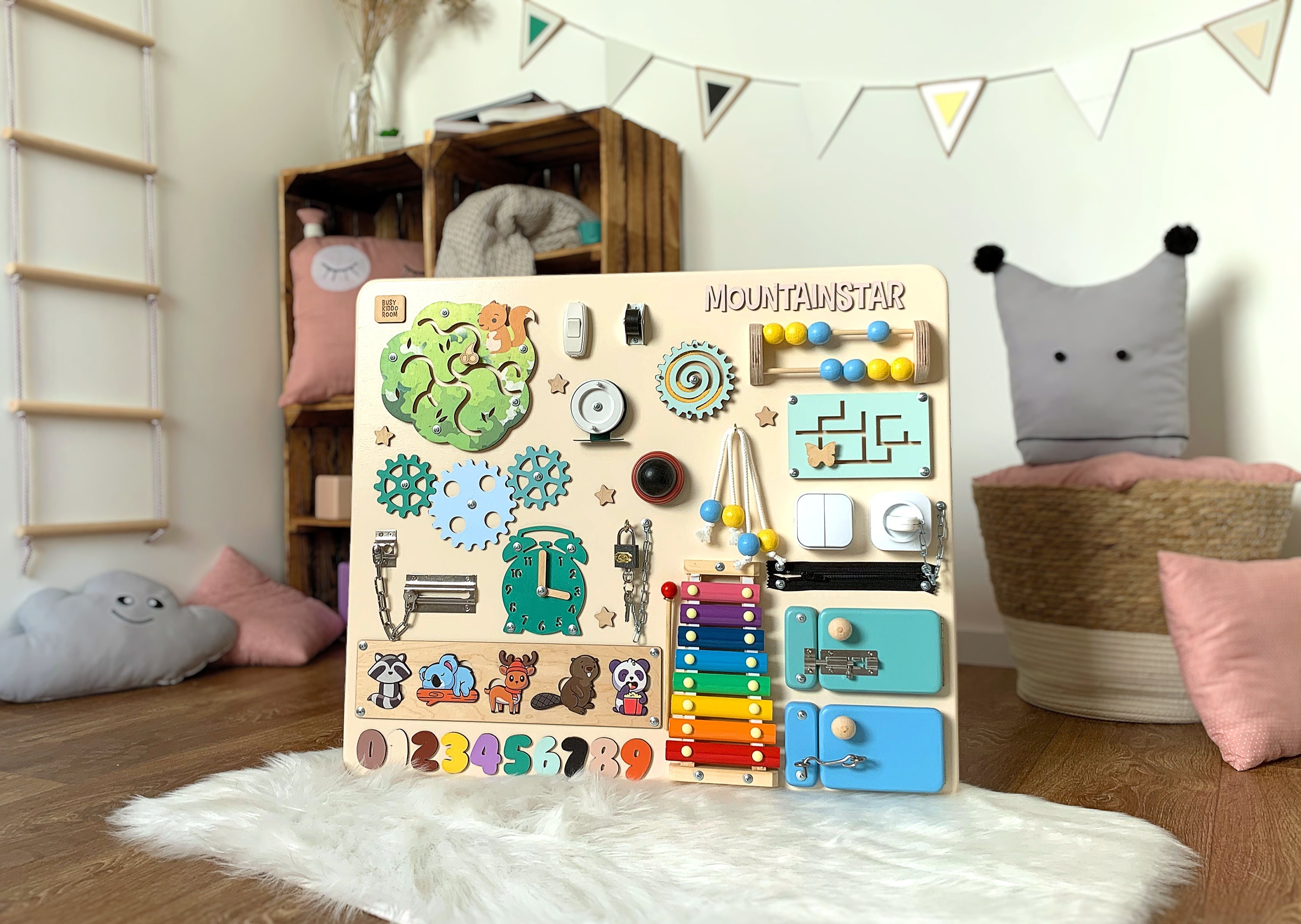 Busy Board Activity Toys 1 Year Old Activity Center Toddler Etsy