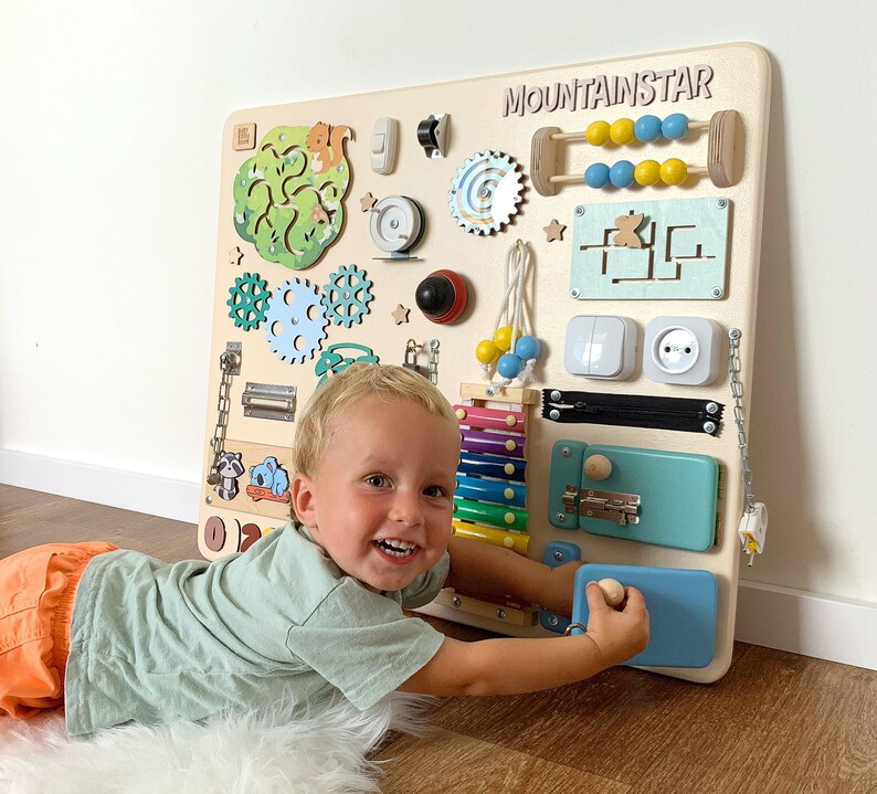 Busy Board Activity Toys 1 Year Old Activity Center Toddler Wooden