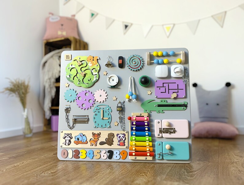 Busy Board Activity Toys 1 Year Old Activity Center Toddler Wooden