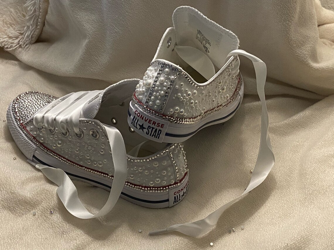 Chucks and Pearls Bling Chucks Wedding Converse Women Etsy
