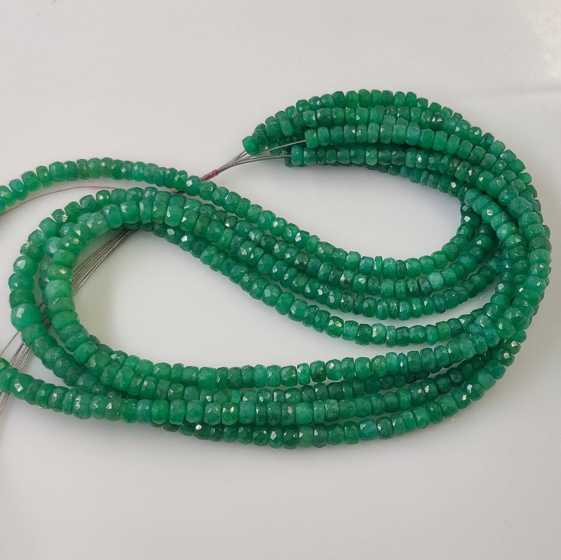 Natural Emerald Faceted Beads Loose Strand5 to 6 Mm size Etsy