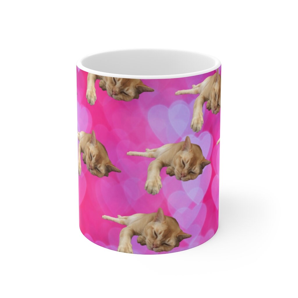 Mug en Céramique Personnalisé Cat Sweet Heart, Amoureux Des Chats, Idée Cadeau, Maman Chat, Animal d