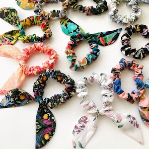 Bunny Scrunchie, Skinny Scrunchie, Ruffled Hair Tie, Hair Accessories, Gift for her, Liberty Hair Accessories
