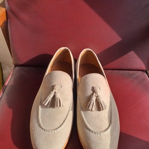 mens cream suede loafers