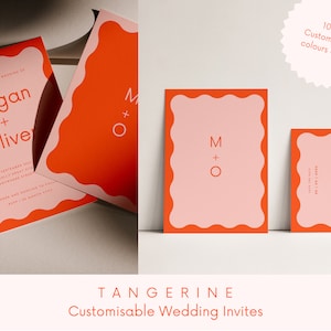 Wedding Invitation | Save the date | Customisable Template | Digital Download | Printable | Minimal + Modern | Colorful + Funky
