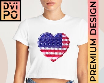 USA Fidget Toy SVG/PNG Files, Patriotic Heart Design (Digital File)