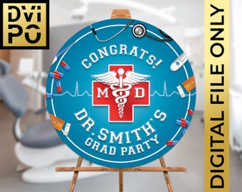 Doctor Graduation Poster, Future Doctor Graduation Sign, Medical School Graduation Decor, Personalized Doctor Grad Party, Digital Download