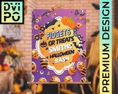 Halloween Party Welcome Sign, Kids Halloween Bash Poster, Trick or Treat Party Decor, Spooky Halloween Sign, Digital Download