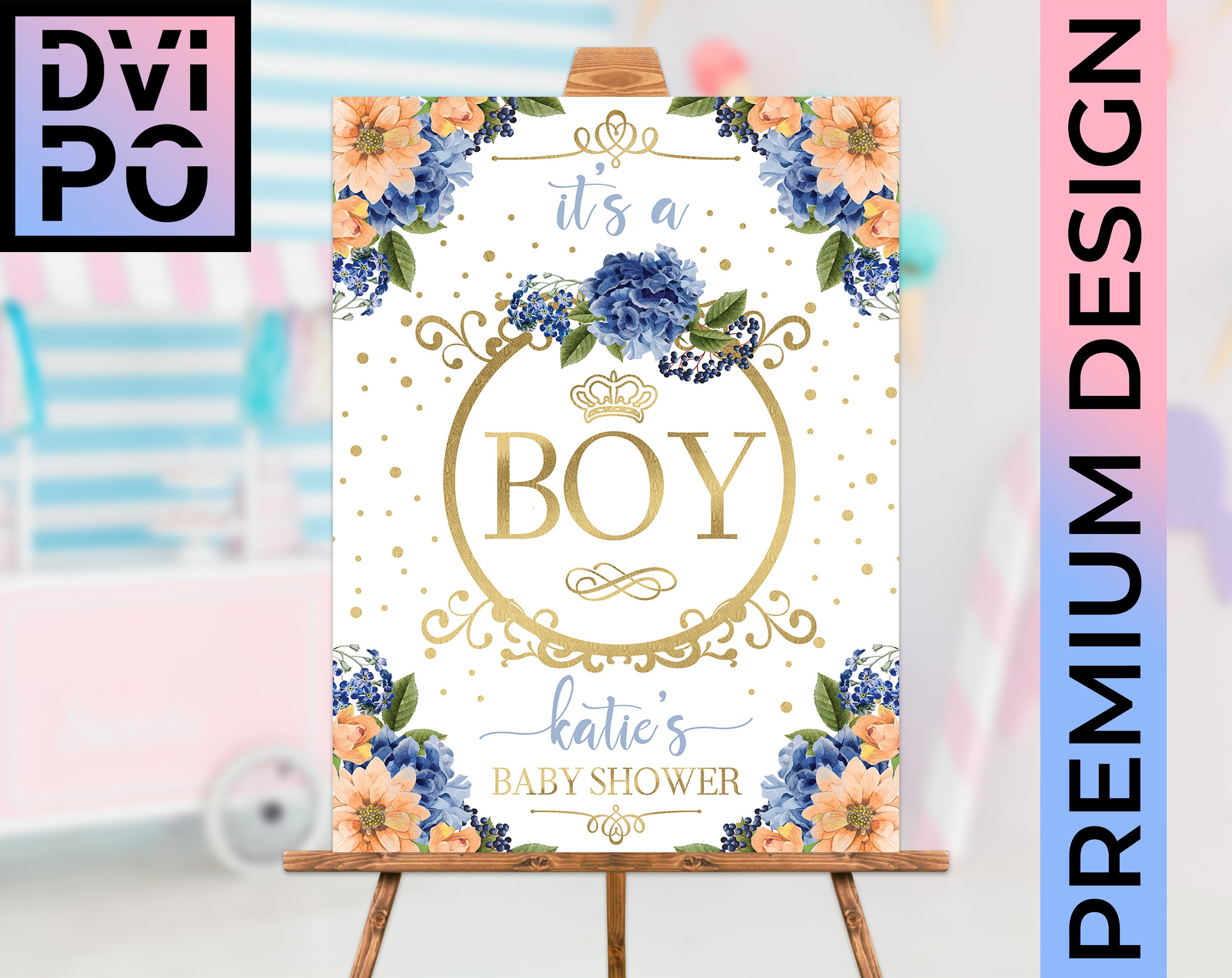 Baby Shower Welcome Sign Boy, It’s a Boy Poster, Blue Baby Shower Decor ...