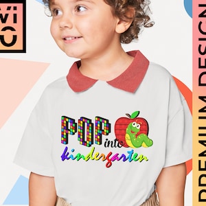 POP into Kindergarten SVG/PNG Dateien, Apple Push Fidget Spielzeug, Pre-K Simpl Dimple, Smart Worm, Pop Shirt, Geschenkideen Shirts, Digitale Datei