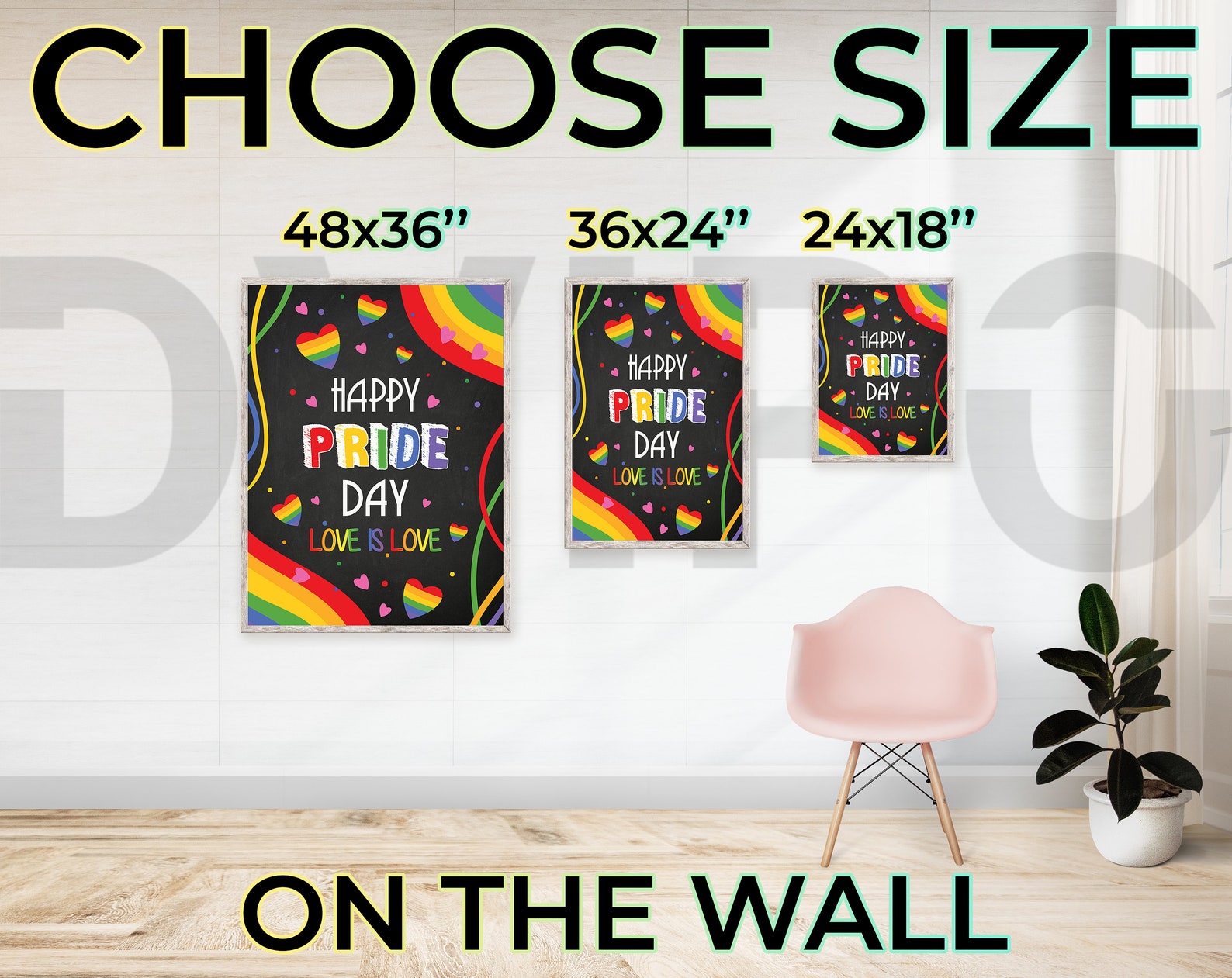 Happy LGBTQ Pride Day Celebration Poster With Rainbow Ribbon, Love is ...
