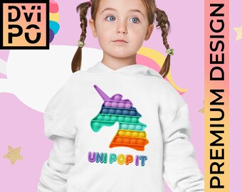 Rainbow Unicorn Pop Bubble Fidget SVG PNG, Magical Shirt Design (Digital File)