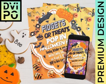 Halloween Party Invitation, Kids Halloween Invite, Trick or Treat Party, Spooky Halloween Bash Invite, Digital Download
