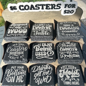 Funny slate coasters