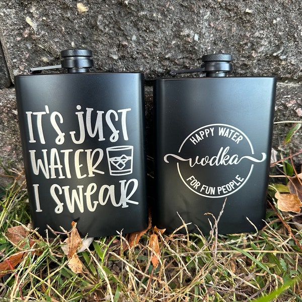 Vodka/Hidden Water Flasks Engraved