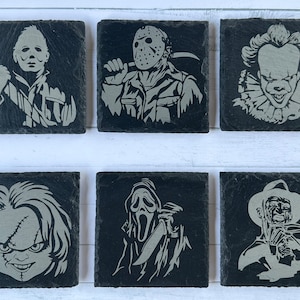 Halloween/Horror movie slate coasters