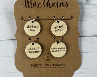 Funny Wine Charm Set of 4 (Set # 2)